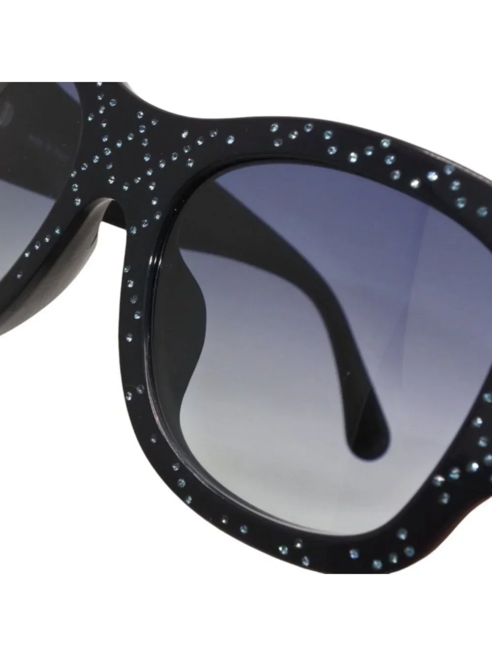 Chanel Sunglasses Eyewear CC Logo Rhinestone Navy